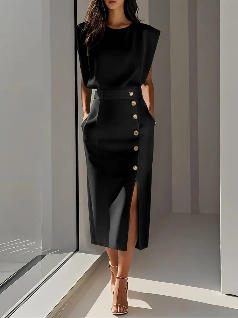 Whitney - Midi Dress with Side Slit