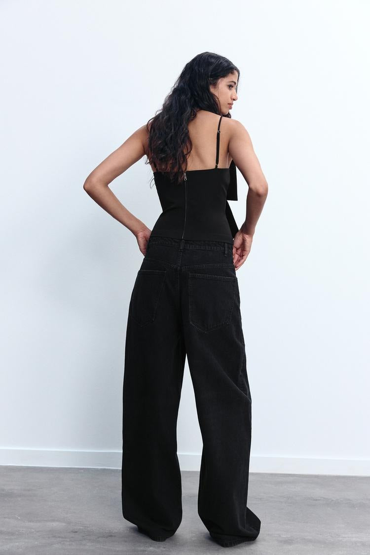 Liora – Sparkling Cropped Top with Bow Detail