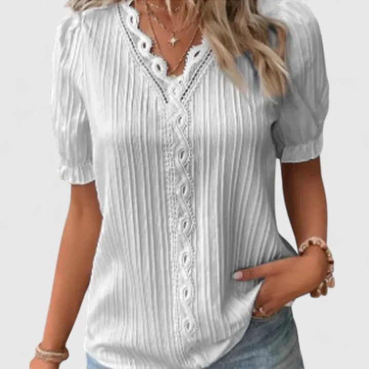 Avienne | Elegant V-Neck Blouse