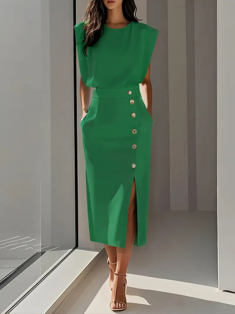 Whitney - Midi Dress with Side Slit