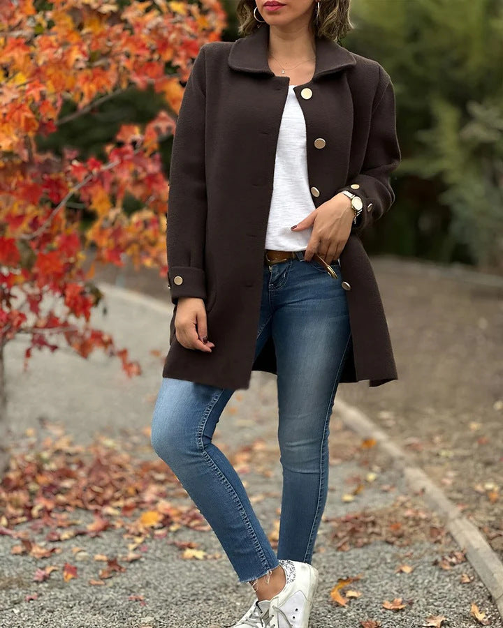 Corinne | Classic Button-Down Oversized Coat