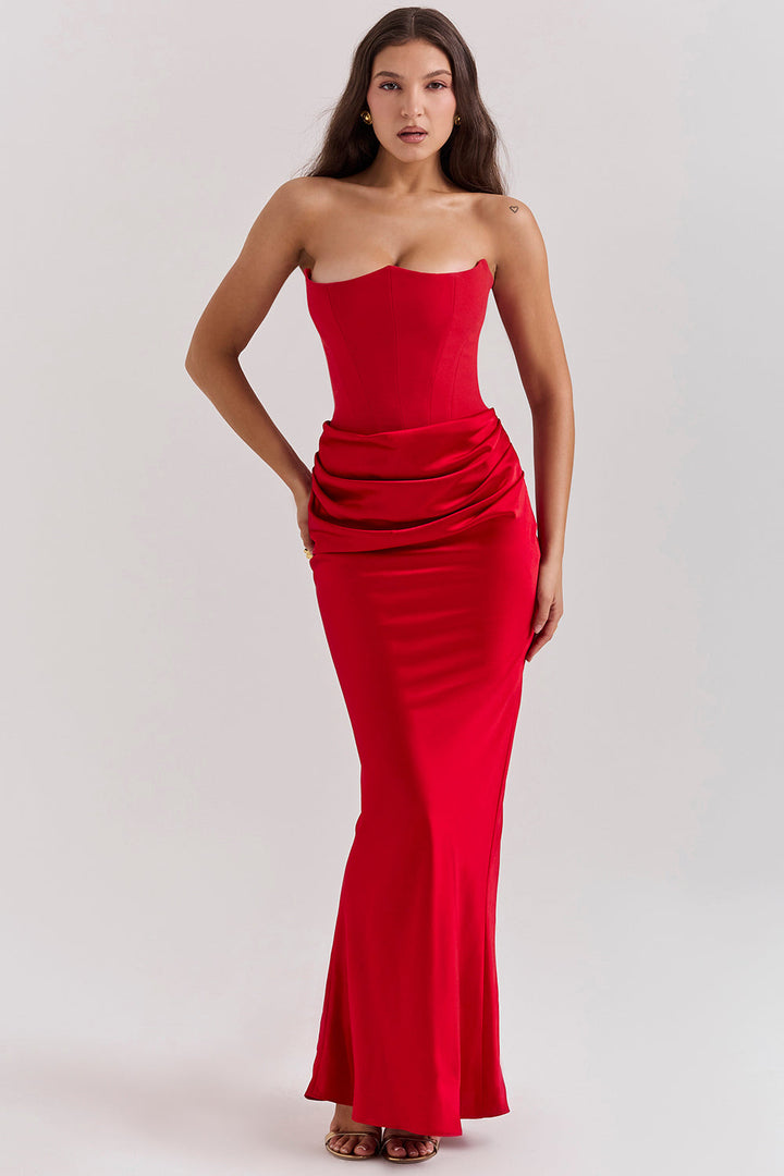 Rose – Strapless Corset Maxi Dress