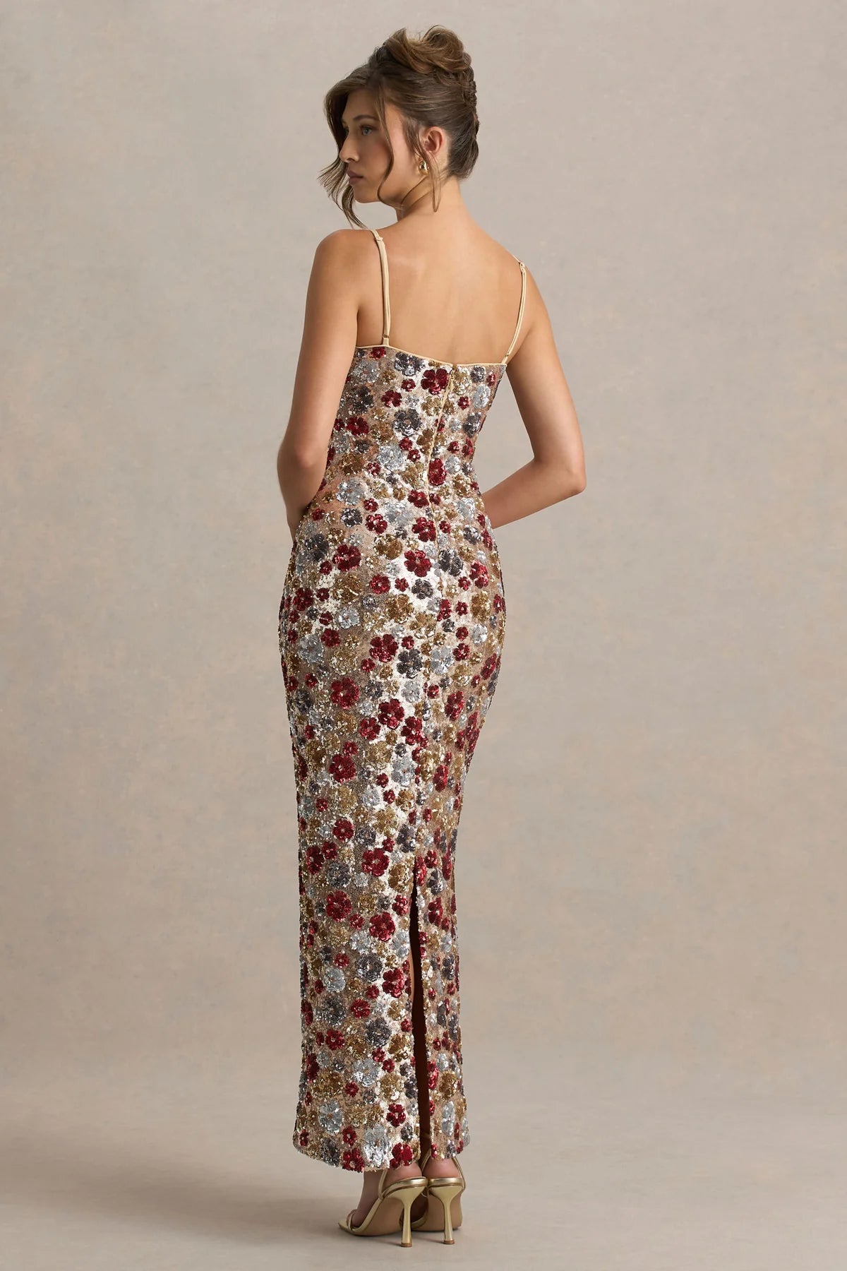Elara – Sequin Bloom Maxi Dress